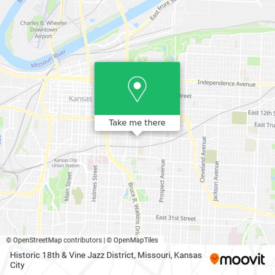 Historic 18th & Vine Jazz District, Missouri map