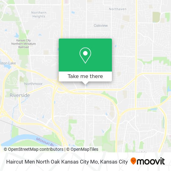 Mapa de Haircut Men North Oak Kansas City Mo