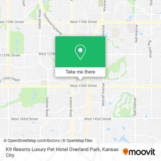 Mapa de K9 Resorts Luxury Pet Hotel Overland Park