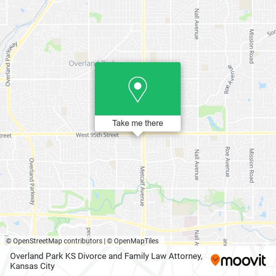Mapa de Overland Park KS Divorce and Family Law Attorney