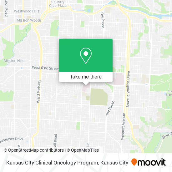 Kansas City Clinical Oncology Program map