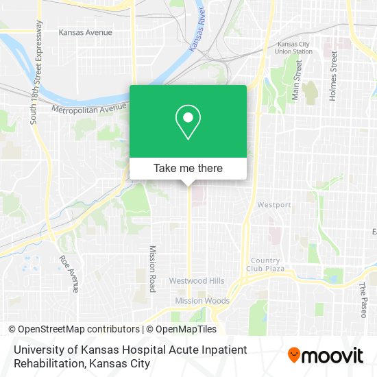 University of Kansas Hospital Acute Inpatient Rehabilitation map