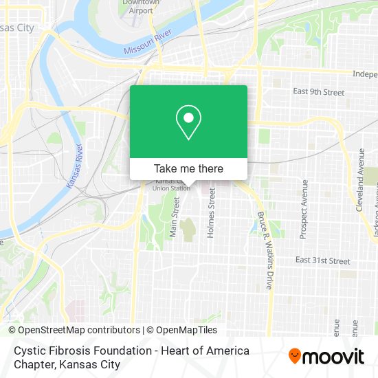 Mapa de Cystic Fibrosis Foundation - Heart of America Chapter