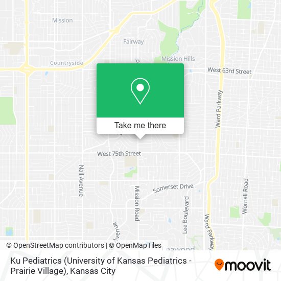 Mapa de Ku Pediatrics (University of Kansas Pediatrics - Prairie Village)