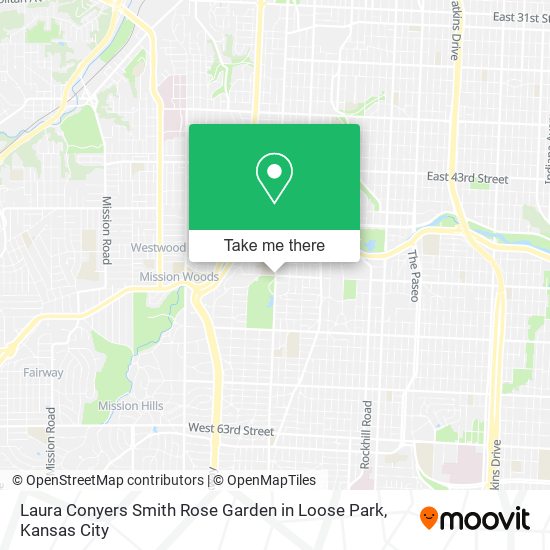 Laura Conyers Smith Rose Garden in Loose Park map