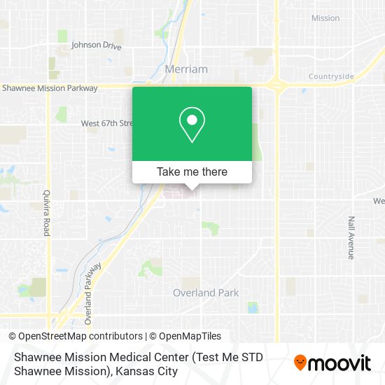 Mapa de Shawnee Mission Medical Center (Test Me STD Shawnee Mission)