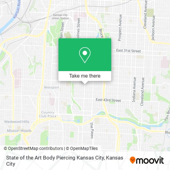 State of the Art Body Piercing Kansas City map