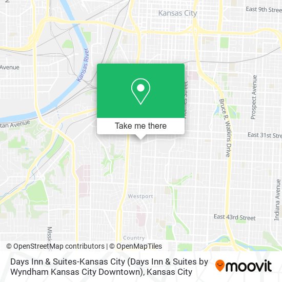 Mapa de Days Inn & Suites-Kansas City (Days Inn & Suites by Wyndham Kansas City Downtown)