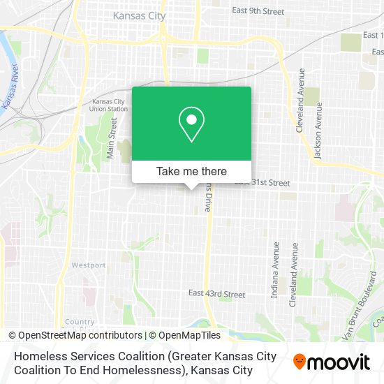 Mapa de Homeless Services Coalition (Greater Kansas City Coalition To End Homelessness)