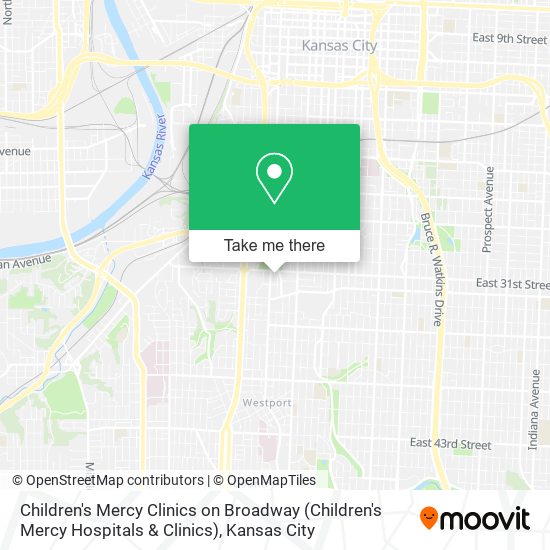 Mapa de Children's Mercy Clinics on Broadway (Children's Mercy Hospitals & Clinics)