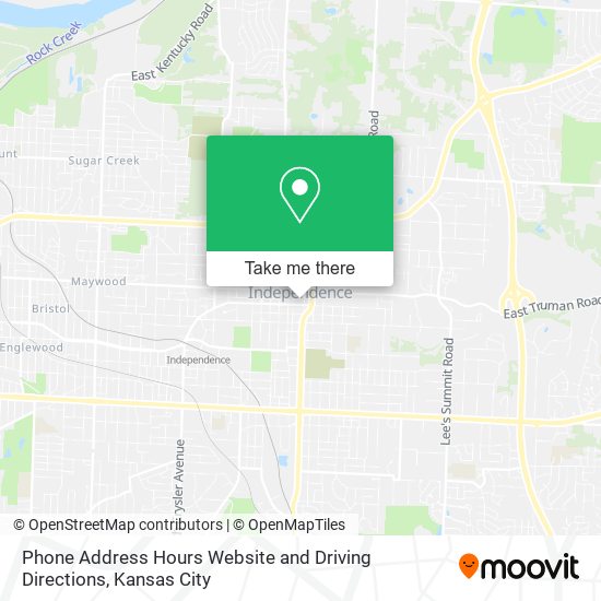 Mapa de Phone Address Hours Website and Driving Directions