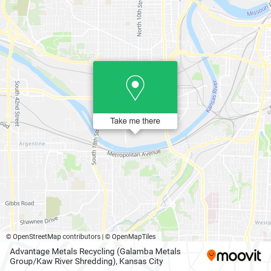 Mapa de Advantage Metals Recycling (Galamba Metals Group / Kaw River Shredding)