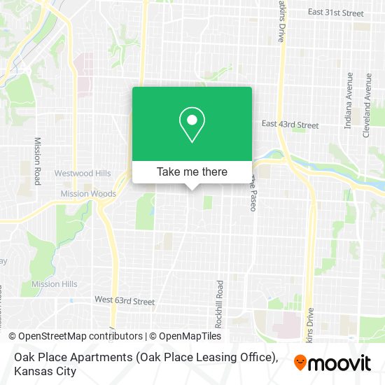 Mapa de Oak Place Apartments (Oak Place Leasing Office)