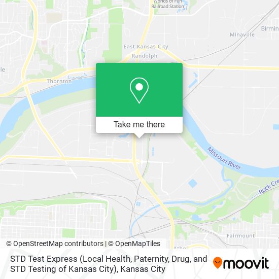 Mapa de STD Test Express (Local Health, Paternity, Drug, and STD Testing of Kansas City)