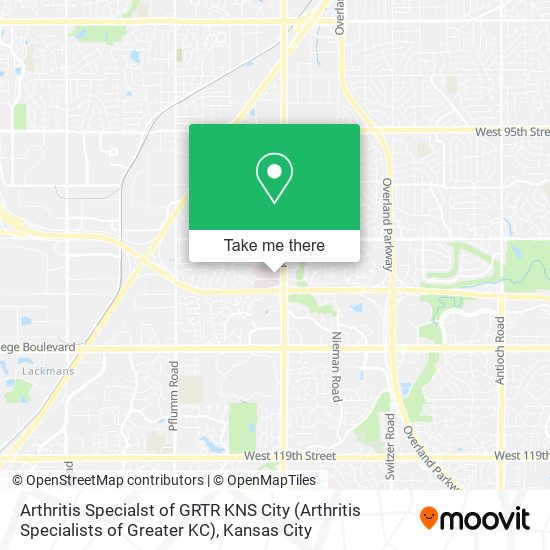 Arthritis Specialst of GRTR KNS City (Arthritis Specialists of Greater KC) map