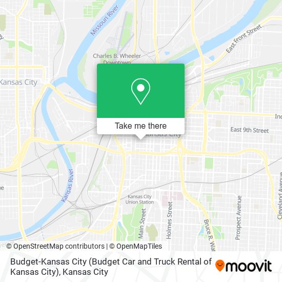 Mapa de Budget-Kansas City (Budget Car and Truck Rental of Kansas City)