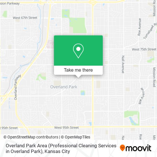 Mapa de Overland Park Area (Professional Cleaning Services in Overland Park)