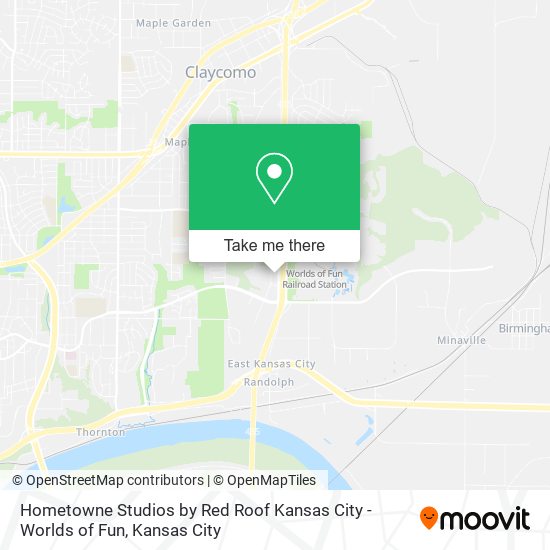 Mapa de Hometowne Studios by Red Roof Kansas City - Worlds of Fun