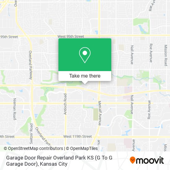 Mapa de Garage Door Repair Overland Park KS (G To G Garage Door)