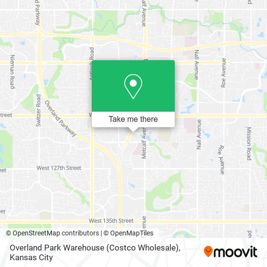 Mapa de Overland Park Warehouse (Costco Wholesale)