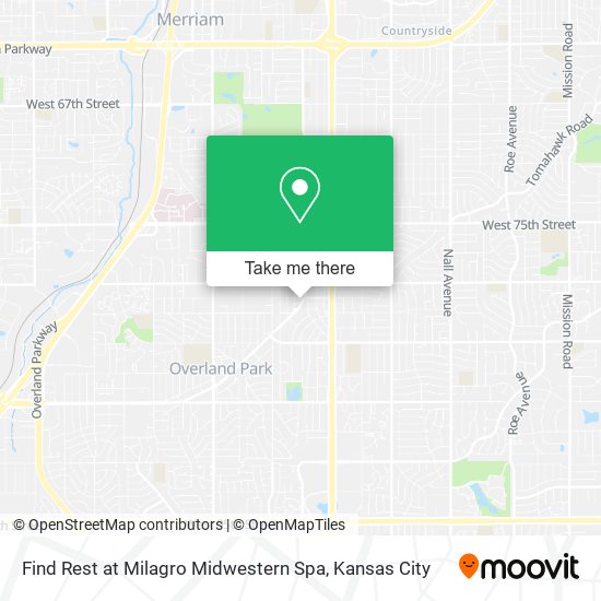 Find Rest at Milagro Midwestern Spa map