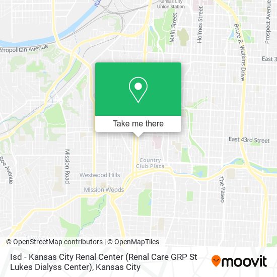 Mapa de Isd - Kansas City Renal Center (Renal Care GRP St Lukes Dialyss Center)
