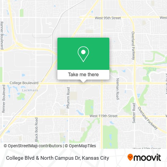 College Blvd & North Campus Dr map