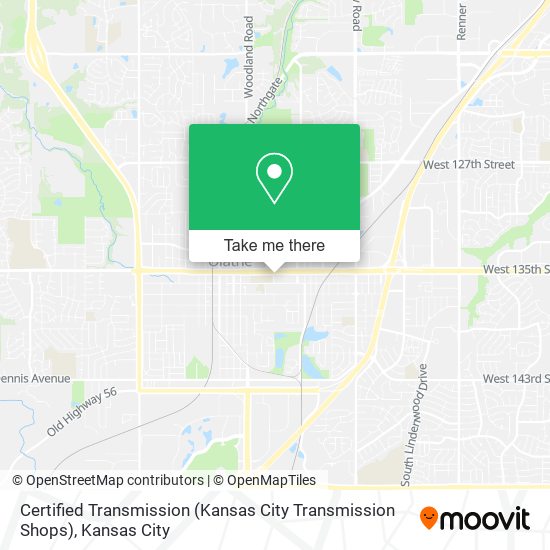 Certified Transmission (Kansas City Transmission Shops) map