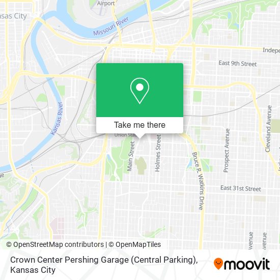 Mapa de Crown Center Pershing Garage (Central Parking)
