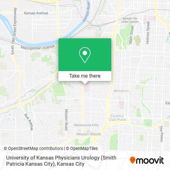 Mapa de University of Kansas Physicians Urology (Smith Patricia Kansas City)