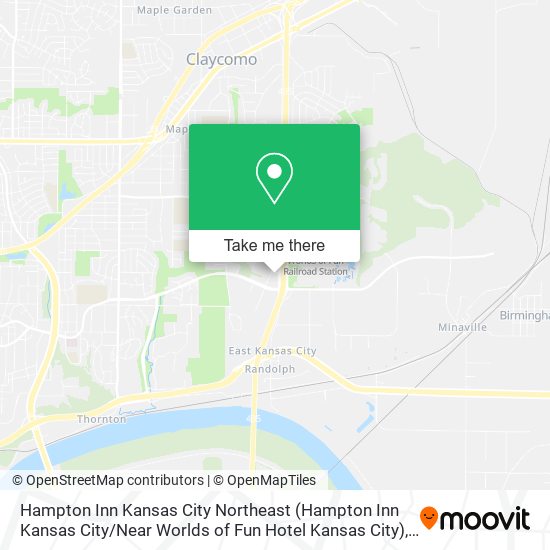 Mapa de Hampton Inn Kansas City Northeast (Hampton Inn Kansas City / Near Worlds of Fun Hotel Kansas City)