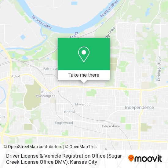 Mapa de Driver License & Vehicle Registration Office (Sugar Creek License Office DMV)