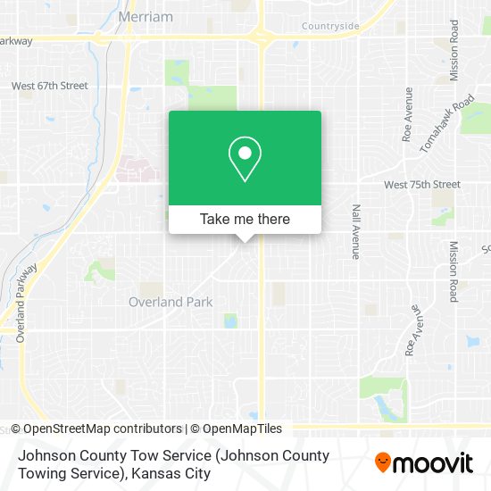 Mapa de Johnson County Tow Service