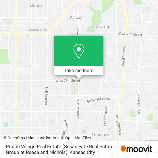 Mapa de Prairie Village Real Estate (Susan Fate Real Estate Group at Reece and Nichols)