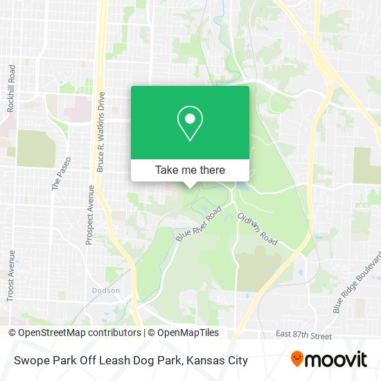 Mapa de Swope Park Off Leash Dog Park