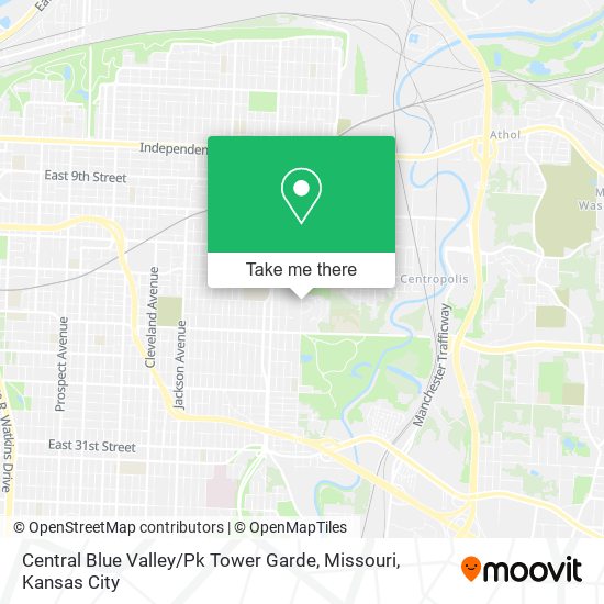 Mapa de Central Blue Valley / Pk Tower Garde, Missouri