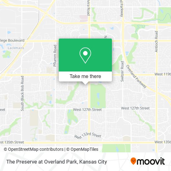 The Preserve at Overland Park map