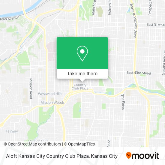 Aloft Kansas City Country Club Plaza map