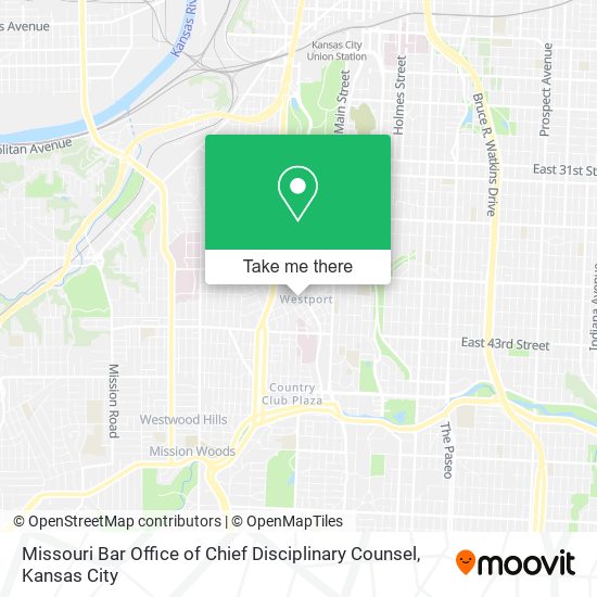 Mapa de Missouri Bar Office of Chief Disciplinary Counsel