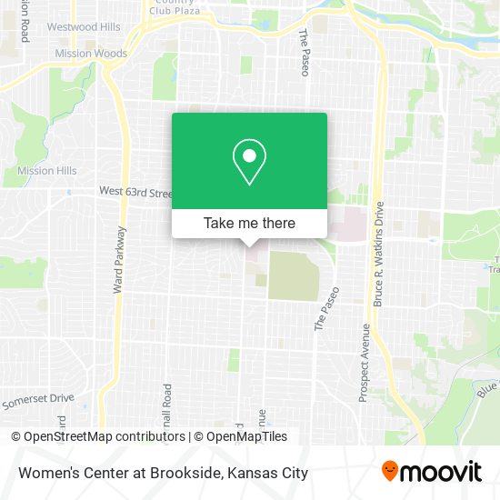 Women's Center at Brookside map