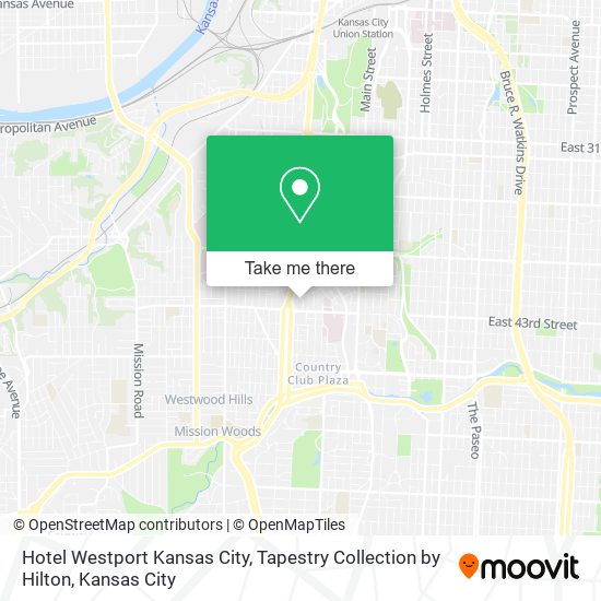 Mapa de Hotel Westport Kansas City, Tapestry Collection by Hilton