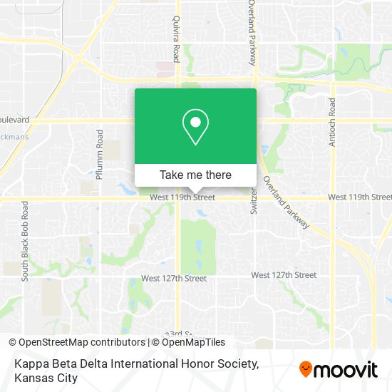 Mapa de Kappa Beta Delta International Honor Society