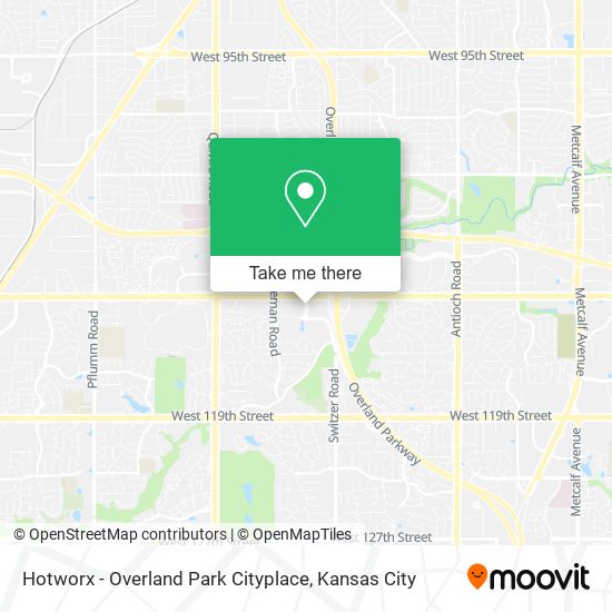 Mapa de Hotworx - Overland Park Cityplace