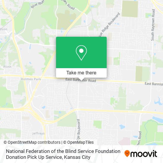 Mapa de National Federation of the Blind Service Foundation Donation Pick Up Service
