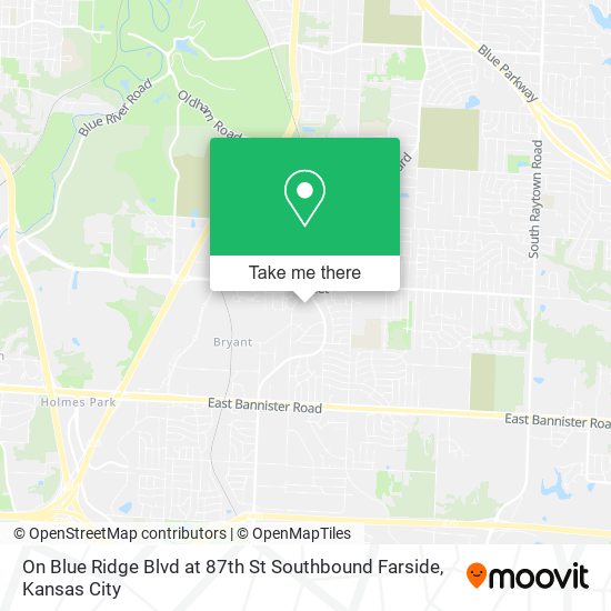Mapa de On Blue Ridge Blvd at 87th St Southbound Farside