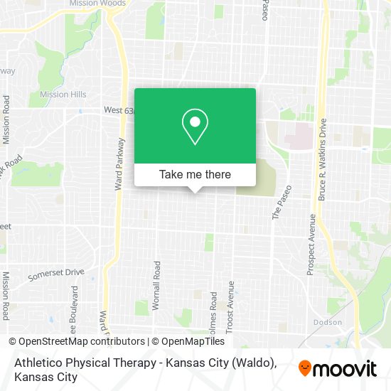 Mapa de Athletico Physical Therapy - Kansas City (Waldo)