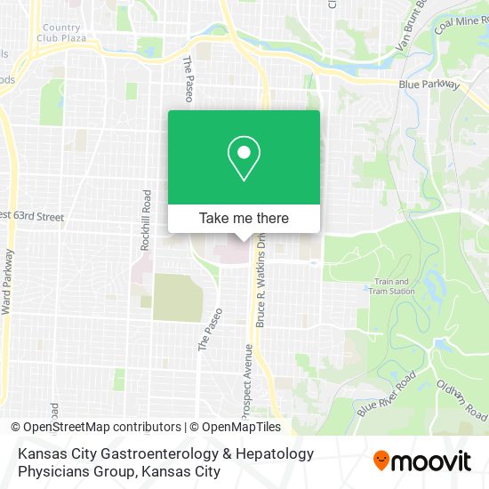 Mapa de Kansas City Gastroenterology & Hepatology Physicians Group