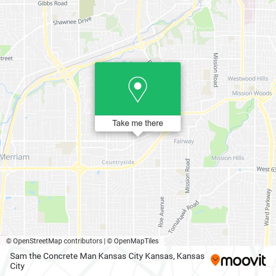 Sam the Concrete Man Kansas City Kansas map
