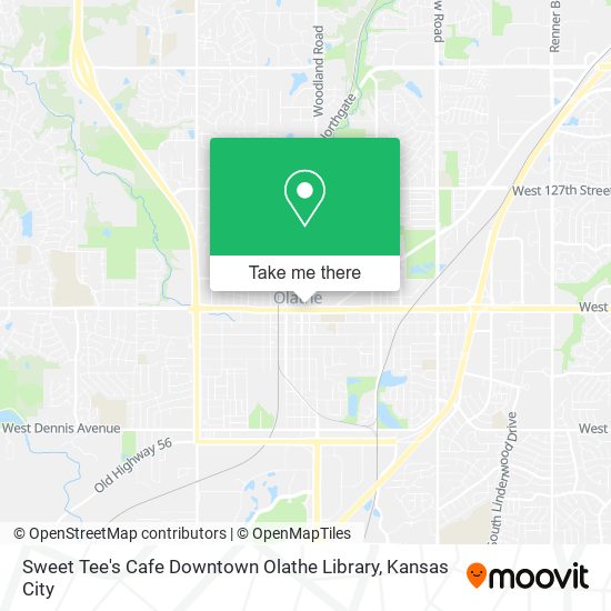 Mapa de Sweet Tee's Cafe Downtown Olathe Library