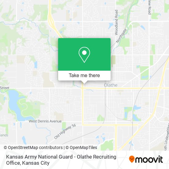 Mapa de Kansas Army National Guard - Olathe Recruiting Office